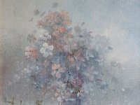 Vaso di fiori quadrato di Zia Gianna  Olio su tela - 40 x 30